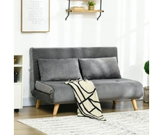 Koduva Miegamoji sofa, pilka, 130 x 78 x 79 cm, su 2 pagalvėmis