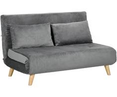 Koduva Miegamoji sofa, pilka, 130 x 78 x 79 cm, su 2 pagalvėmis
