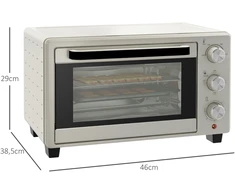 Elektrinė krosnelė Koduva Mini orkaitė, 21 l, 1400 W, kreminė balta, nerūdijantis plienas