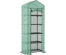 Koduva Mini šiltnamis gėlėms arba daržovėms, plienas, plastikas, 69 x 49 x 193 cm, žalias