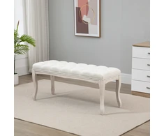 Koduva Minkštasuolė su lininio audinio apmušalu ir mediniu rėmu, smėlio spalvos, 110 x 40 x 48 cm