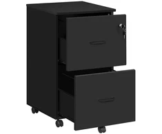 Koduva Mobili dokumentų spintelė su stalčiais ir užraktu, granito juoda, 43 x 45 x 72 cm