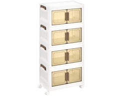 Koduva Mobilus daiktų organizatorius su ratukais, 4 aukštų, baltas, 100 l, 26 x 45 x 91 cm