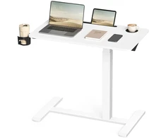 Koduva Mobilus šoninis staliukas su ratukais, 80 x 45 x 65–102 cm, baltas