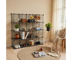 Koduva Modulinė daiktų laikymo lentyna, 16 kubų, juoda, 123 x 31 x 123 cm