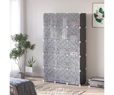 Koduva Modulinė drabužių spinta, 2 dideli ir 9 maži kubai, plastikas, metalas, juoda, 111 x 47 x 183 cm