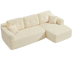 Koduva Modulinė kampinė sofa, 244 cm pločio, su dešine gulimąja dalimi, balta