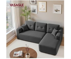Koduva Modulinė kampinė sofa, 244 cm pločio, su didele dešine šezlongo dalimi, pilkai mėlyna