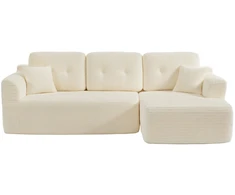 Koduva Modulinė kampinė sofa, 244 cm pločio, su dešine gulimąja dalimi, balta