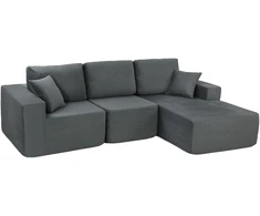 Koduva Modulinė kampinė sofa-lova, tamsiai pilka, 267 x 168 x 85 cm