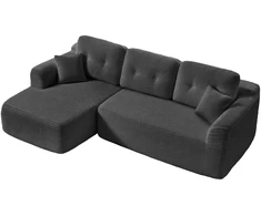 Koduva Modulinė kampinė sofa su kairiąja šezlongo dalimi, 244 cm pločio, pilka
