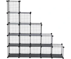 Koduva Modulinė kubinė lentyna, 16 kubų, 123 x 31 x 123 cm, juoda
