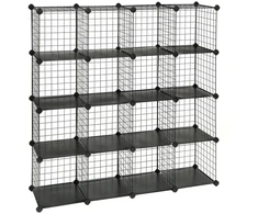 Koduva Modulinė kubinė lentyna, 16 kubų, 123 x 31 x 123 cm, juoda