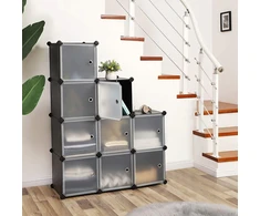 Koduva Modulinė plastikinė spinta su 9 kubais, 93 x 31 x 93 cm, juoda ir balta