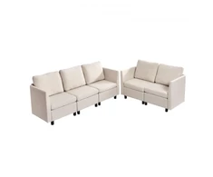 VEVOR Modulinė svetainės sofa SS001-5, 5 vietų, smėlio spalvos