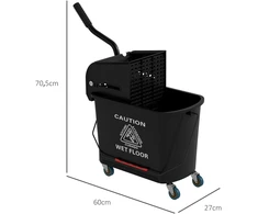 Koduva Mopo kibiras su gręžtuvu ir rankena, 20 l, juodas