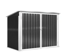 Koduva Mülltonnenbox 2 šiukšliadėžėms, cinkuotas plienas, tamsiai pilka, 179,5 x 108 x 129,5/113 cm