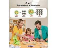 Koduva Mygtukų gaminimo aparatas VEVOR, 58 mm / 75 mm 2-in-1, žalias