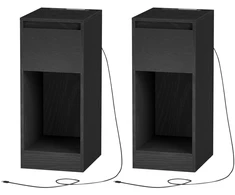 Koduva Naktinis staliukas, 2 vnt., siauras, su stalčiumi, lentyna, LED, USB, 30 x 25 x 59,5 cm