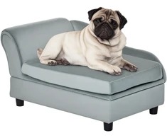 Koduva Naminių gyvūnų sofa su daiktadėže, šviesiai pilka, 76 x 45 x 43 cm