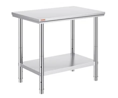 VEVOR Nerūdijančio plieno paruošimo stalas, 90 x 60 x 80 cm, iki 318 kg