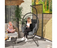 Koduva Pakabinama kėdė Egg Chair, su pagalvėle, pilka, 120 x 106 x 188 cm