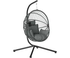 Koduva Pakabinama kėdė Egg Chair, su pagalvėle, pilka, 120 x 106 x 188 cm