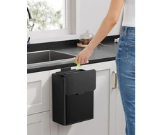 Koduva Pakabinama šiukšliadėžė su dangčiu, 8 l, plieninė, skirta spintelės durelėms arba sienai