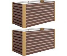 Koduva Pakeltų lysvių 2 dalių rinkinys, sodinimo dėžė, itin gili, metalas, 120 x 60 x 60 cm, ruda