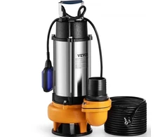 Koduva Panardinamasis nešvaraus vandens siurblys VEVOR, 2200 W, 60000 l/h, 8 m laidas, nerūdijantis plienas