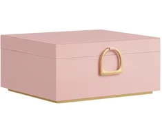 Koduva Papuošalų dėžutė su rankena, lanksčiu papuošalų dėklu, 2 aukštų, 20,5 x 24 x 11 cm, rožinė