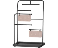 Koduva Papuošalų stovas iš metalo, juodas, 13 x 21,5 x 33,7 cm, su 6 kabinimo strypais