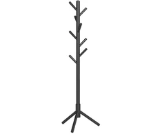 Koduva Pastatoma drabužių kabykla medžio formos, kaučiukmedžio, 8 kabliukai, 47 x 47 x 175 cm, juoda