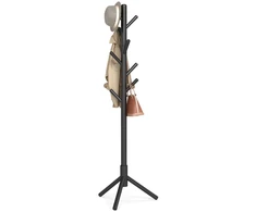 Koduva Pastatoma drabužių kabykla medžio formos, kaučiukmedžio, 8 kabliukai, 47 x 47 x 175 cm, juoda