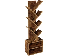 Koduva Pastatoma knygų lentyna medžio formos, ruda, medžio drožlių plokštė, 20,3 x 38 x 123,2 cm