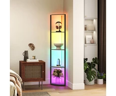 Koduva Pastatoma lempa su lentynomis, juoda, MDF, 42 x 29,5 x 163 cm