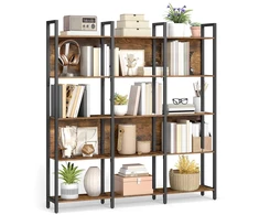 Songmics Pastatoma lentyna su 5 atviromis lentynomis, 24 x 128 x 154,1 cm, ruda/juoda