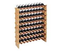 Koduva Pastatoma vyno lentyna VEVOR, 8 aukštų, 72 buteliams, natūrali, 96 x 25 x 119 cm