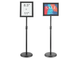VEVOR Pastatomas informacinio ženklo laikiklis SW-01, juodas, reguliuojamas, iki 28 x 22 cm plakatas