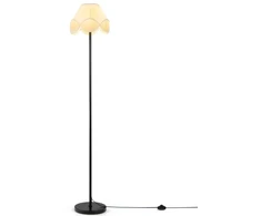 Promotion Pastatomas šviestuvas, reguliuojamo ryškumo, su medžiaginiu gaubtu, juodas, 159 cm