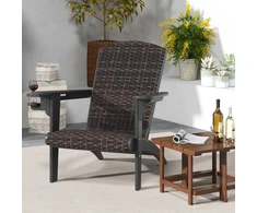 Koduva Patio Adirondack HDPE poilsio kėdė su rataniniu sėdimu, juoda