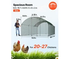 VEVOR Paukščių aptvaras YD362, su PE stogu, 3 x 6 x 2 m