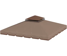 Koduva Pavėsinės pakaitinis stogas 3 x 3 m, dvigubas stogas, khaki ir ruda