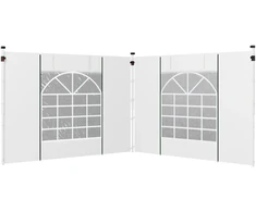 Koduva Pavėsinės šoninės užuolaidos, 2 vnt. rinkinys, 3 x 3 m arba 3 x 6 m, baltos