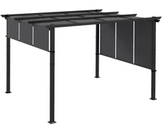 Koduva Pergola su ištraukiamu stogeliu, tume pilka, 3 x 3,5 m