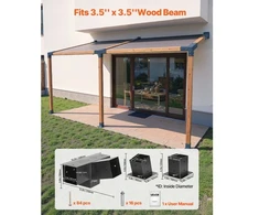Koduva Pergolos laikiklių rinkinys VEVOR SSAE3, 3 vnt., 4 krypčių, 92 x 92 mm sijoms, anglinis plienas