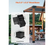Koduva Pergolos laikiklių rinkinys VEVOR, 8 vnt., 3 krypčių, 142 x 142 mm, anglinis plienas