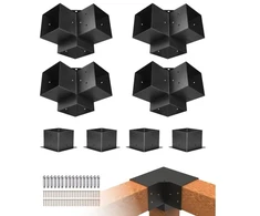 Koduva Pergolos laikiklių rinkinys VEVOR, 8 vnt., 3 krypčių, 142 x 142 mm, anglinis plienas
