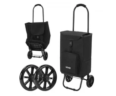 Koduva Pirkinių vežimėlis su ratukais VEVOR JY-FSC03, sulankstomas, 2-in-1, juodas, 35 kg, 27 l