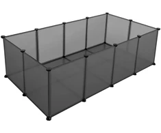 Koduva Plastikinis aptvaras smulkiems gyvūnams su dugno plokštėmis, pilkas, 143 x 73 x 46 cm